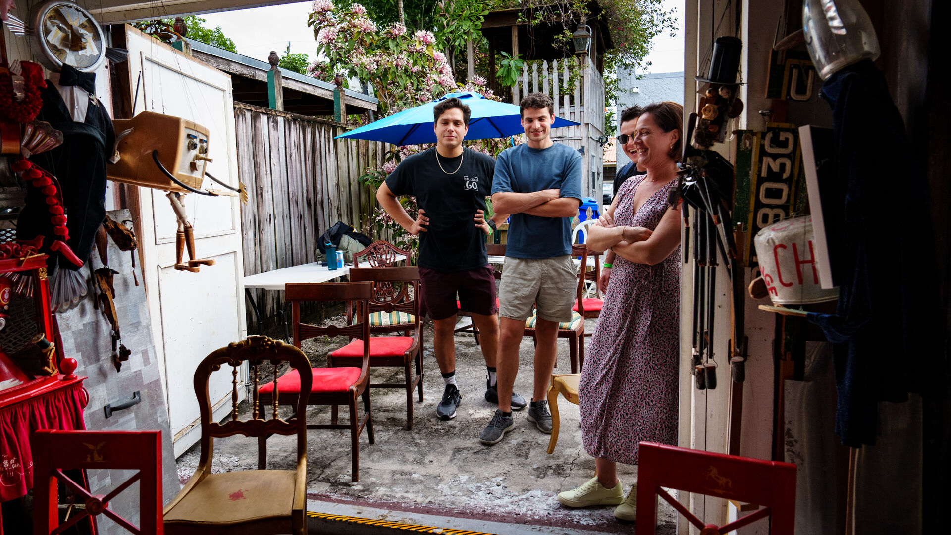 Camera crew setting up on location in Little Havana
